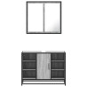 Set de muebles de baño 2 pzas madera contrachapada gris sonoma 5