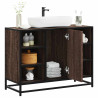 Armario lavabo baño madera ingeniería roble marrón 80x33x60 cm 1
