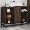 Armario lavabo baño madera ingeniería roble marrón 80x33x60 cm 4