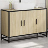 Armario lavabo baño madera ingeniería roble sonoma 90x33x60 cm 4