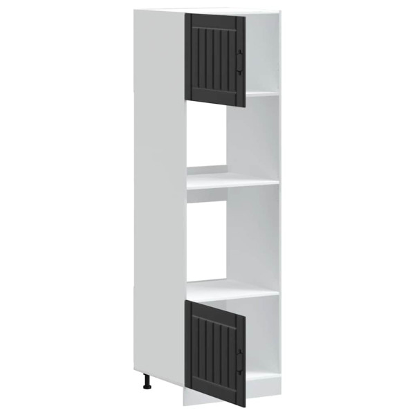 Armários forno 2 pcs Kalmar derivados de madeira preto M 5