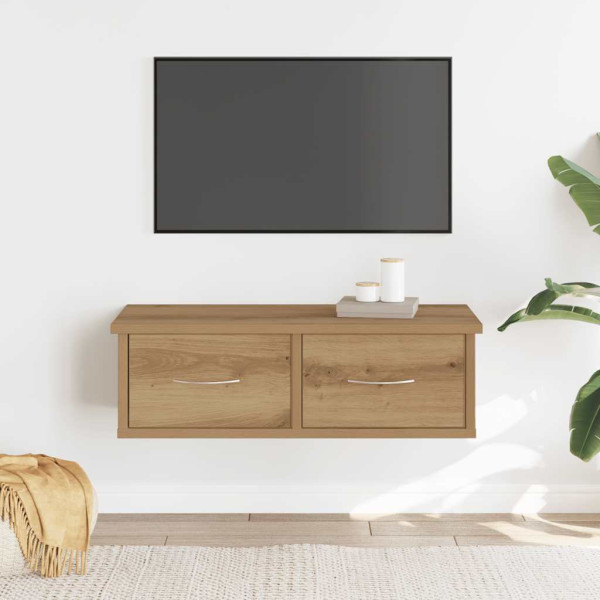 Armario pared madera de ingeniería roble artesano 60x26x18.5 cm D