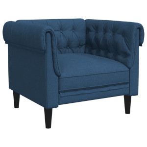Sillón Chesterfield de tela azul H