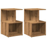 Mesitas de noche 2 uds madera roble artisan 35x35x55 cm 2