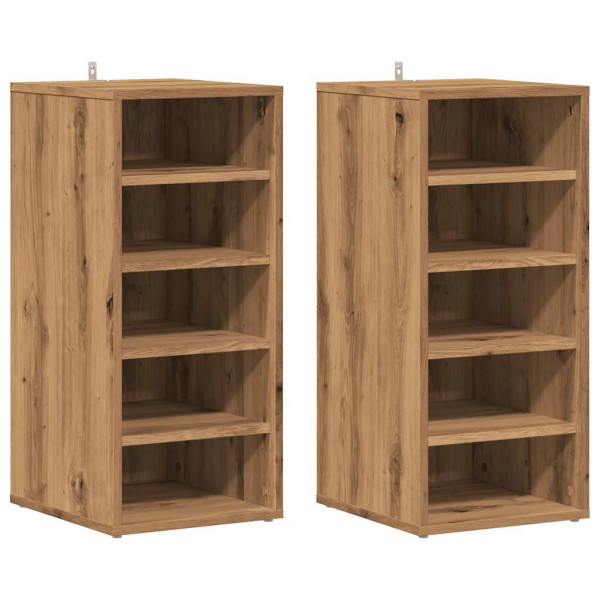 Muebles zapateros 2 uds madera roble artisan 32x35x70 cm M 2