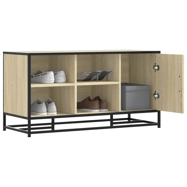 Banco zapatero madera de ingeniería roble sonoma 100x40x53.5 cm D