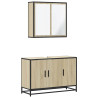 Set de muebles de baño 2 pzas madera contrachapada roble Sonoma 2