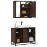 Set de muebles baño 2 pzas madera contrachapada marrón roble 1