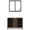 Set de muebles baño 2 pzas madera contrachapada marrón roble 5