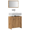 Mueble de baño con espejo de madera ingeniería roble artesanal 1