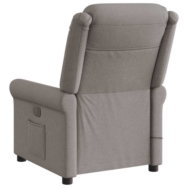 Sillón de masaje reclinable de tela gris taupé M 5