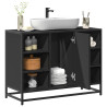 Armario de lavabo de baño madera ingeniería negro 80x33x60 cm 1