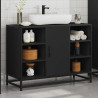 Armario de lavabo de baño madera ingeniería negro 80x33x60 cm 4