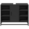Armario de lavabo de baño madera ingeniería negro 80x33x60 cm 5