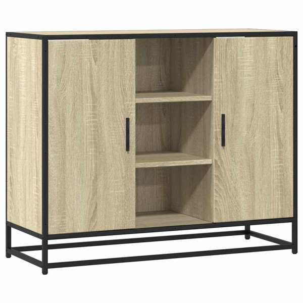 Aparador de madera de ingeniería roble Sonoma 92x35x76 cm M 2