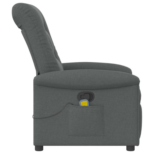 Sillón de masaje reclinable de tela gris oscuro M 4