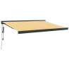 Toldo retráctil aluminio y tela amarillo y blanco 3.5x2.5 m 2