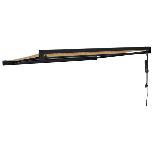 Toldo retráctil aluminio y tela amarillo y blanco 3.5x2.5 m M 5