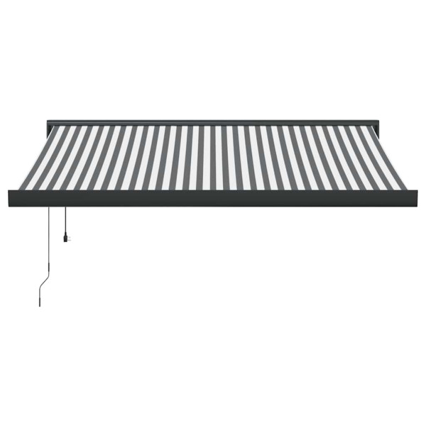 Toldo retráctil aluminio y tela antracita y blanco 3.5x2.5 m M 3