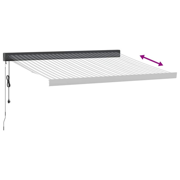 Toldo retráctil aluminio y tela antracita y blanco 3.5x2.5 m M 5