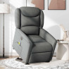 Sillón de masaje eléctrico reclinable elevable tela gris oscuro 2