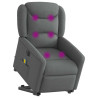 Sillón de masaje eléctrico reclinable elevable tela gris oscuro 3