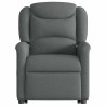 Sillón de masaje eléctrico reclinable elevable tela gris oscuro 5