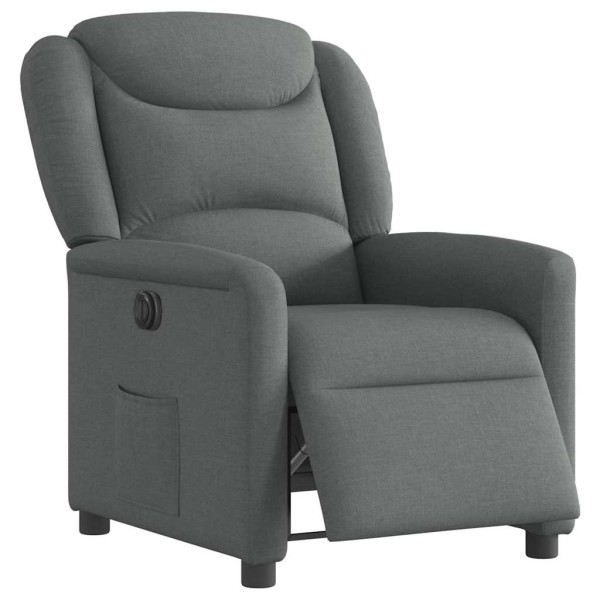 Sillón reclinable eléctrico de tela gris oscuro M 3