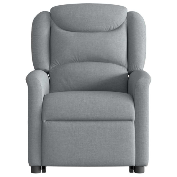 Sillón reclinable elevable de tela gris claro M 5