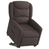Sillón eléctrico reclinable elevable de tela marrón oscuro 3
