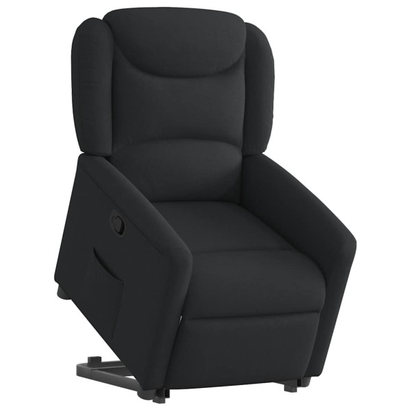 Sillón reclinable elevable tela negro M 3