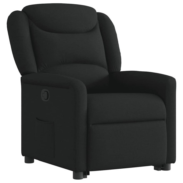 Sillón reclinable elevable tela negro M 4