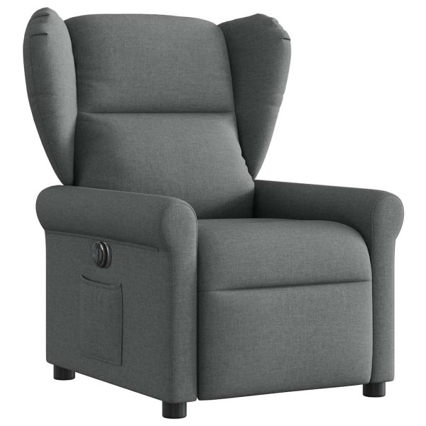 Sillón reclinable eléctrico de tela gris oscuro M 3
