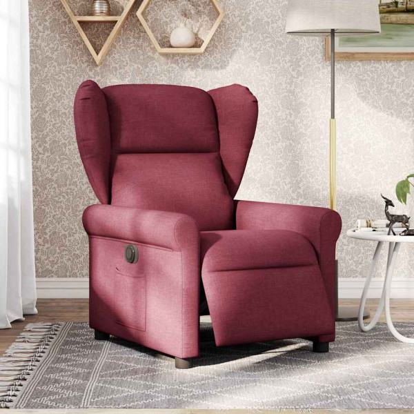 Poltrona elétrica reclinável tecido vermelho tinto M 2