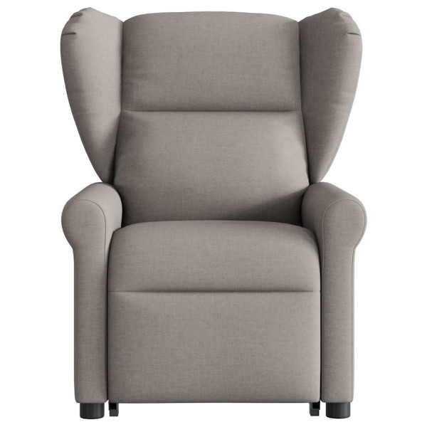 Sillón reclinable elevable tela gris taupe M 4