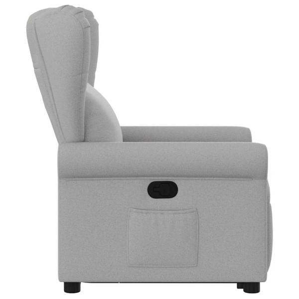 Sillón reclinable elevable de tela gris nube M 5