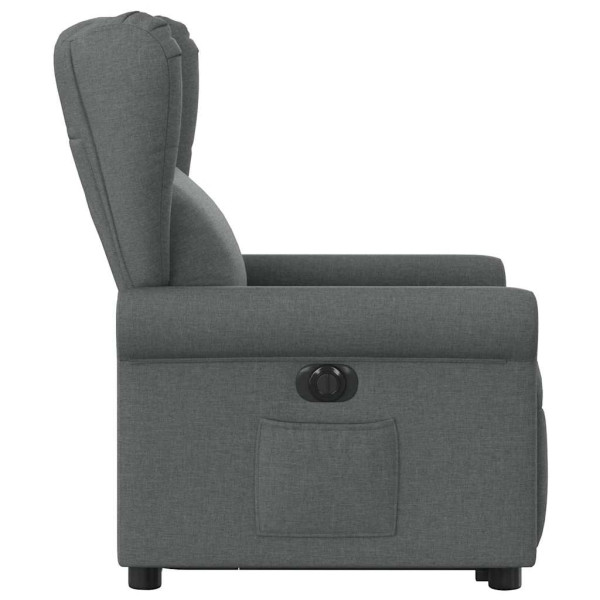 Sillón eléctrico reclinable elevable de tela gris oscuro M 5