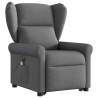 Sillón de masaje eléctrico reclinable elevable tela gris oscuro 3