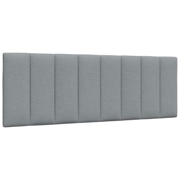 Cabecero de cama acolchado tela gris claro 140 cm D