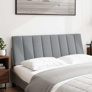 Cabecero de cama acolchado tela gris claro 140 cm H