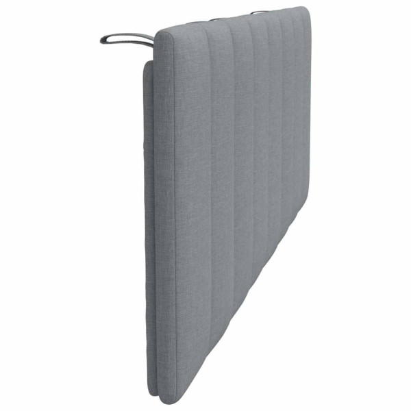 Cabecero de cama acolchado tela gris claro 140 cm M 5