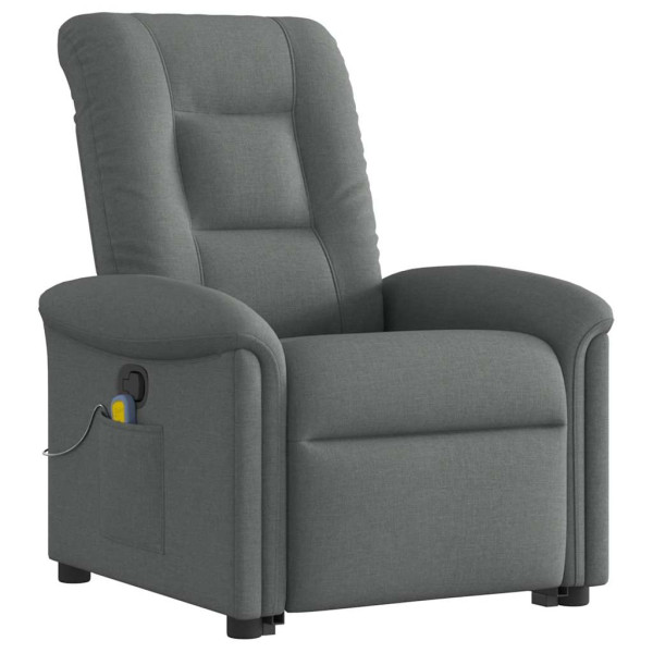 Silla de masaje reclinable de pie de tela gris oscuro M 4