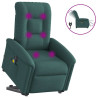 Sillón masaje eléctrico reclinable elevable tela verde oscuro 1