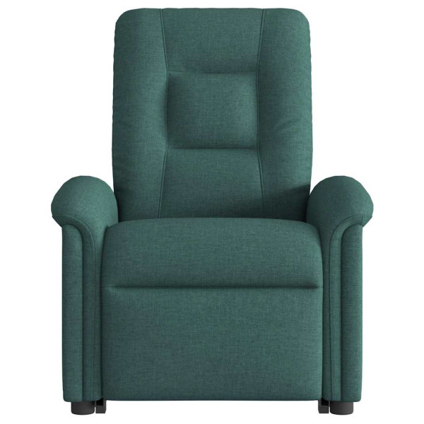Sillón masaje eléctrico reclinable elevable tela verde oscuro M 5