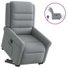 Sillón eléctrico reclinable elevable de tela gris claro 1
