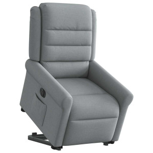 Sillón eléctrico reclinable elevable de tela gris claro H