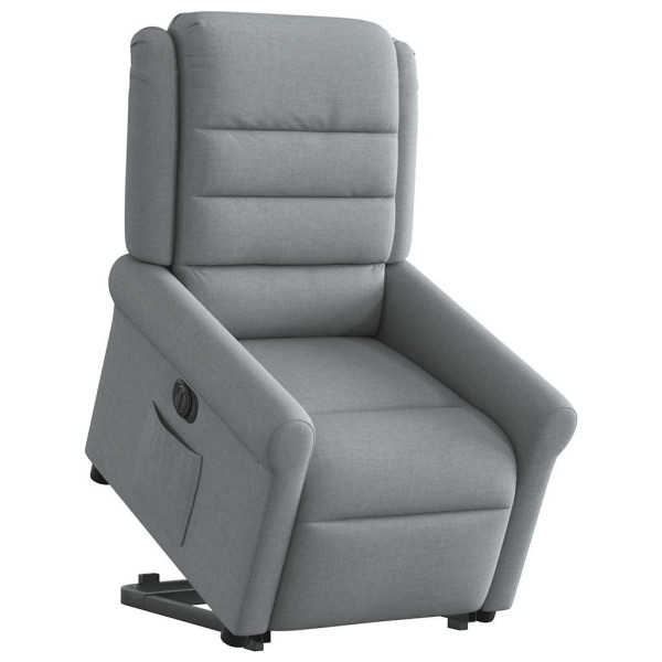 Sillón eléctrico reclinable elevable de tela gris claro M 2