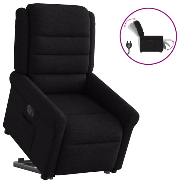 Sillón eléctrico reclinable elevable de tela negro D