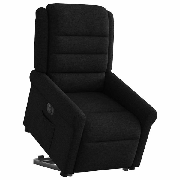 Sillón eléctrico reclinable elevable de tela negro M 2