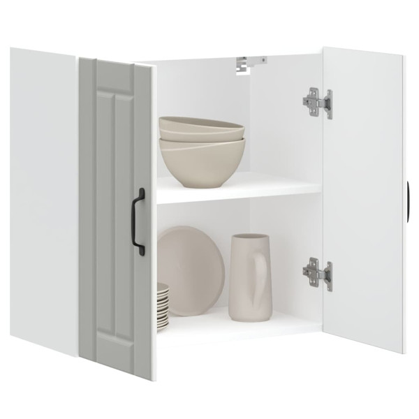 Armario de pared de cocina Lucca madera ingeniería blanca D